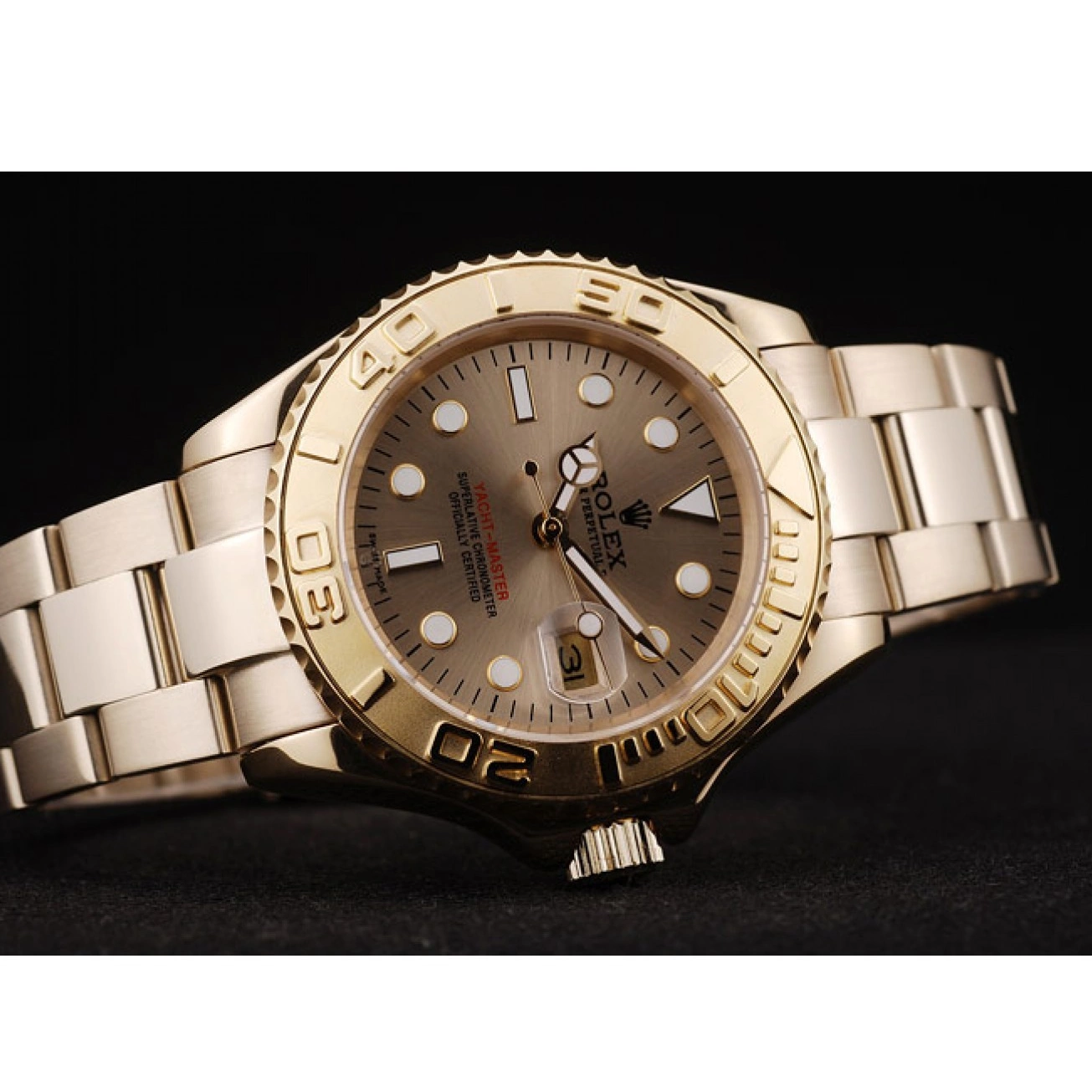 AAA replica watch Gold Master Rolex Bezel Gold 98232 Dial Yacht 0710
